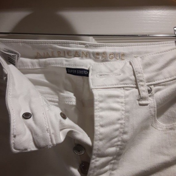 American Eagle Outfitters Super Stretch Sz 4 Regular Button Down Wide Leg Jeans - Picture 4 of 4